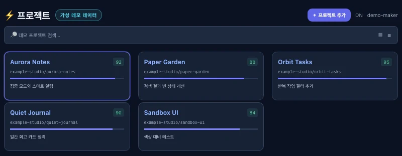 프로젝트 대시보드