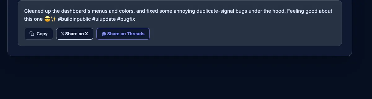 Turning an AI summary into a social caption and sharing it to X and Threads
