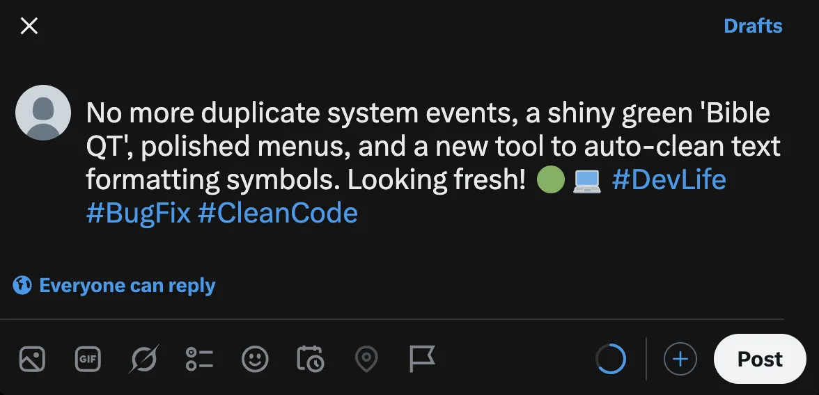 Composing a new X post with a Commitude AI summary caption